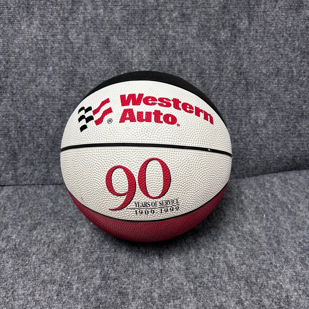 Western Auto 90 Years of Service 1909-1999 Commemorative Basketball Vintage Red